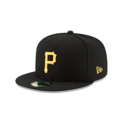 Black Pittsburgh Pirates Hat - New Era MLB Authentic Collection 59FIFTY Fitted Caps USA4635120